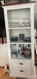 Mooie buffetkast wit met hout, Huis en Inrichting, Kasten | Buffetkasten, Ophalen, Gebruikt, 50 tot 100 cm, Minder dan 100 cm