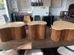 Salontafel groot travertin organische vorm japandi 83x72, Huis en Inrichting, Ophalen, 50 tot 100 cm, Nieuw, 50 tot 100 cm