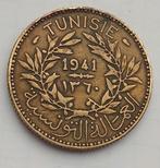 2 Francs 1941 Tunesie Oude Munt Bon Pour Frankrijk WO2 WW2, Ophalen of Verzenden, Overige gebieden