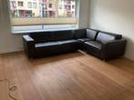 Gratis af te halen: leren hoekbank, donker bruin, Huis en Inrichting, Banken | Bankstellen, Ophalen, Zo goed als nieuw, Vierpersoons of meer