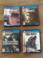 4 PS4 Games - Detroit, Fallout, Call of Duty, Avontuur en Actie, Online, Gebruikt, Vanaf 18 jaar
