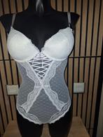 Romantische spierwitte sexy body van Censored cup 80C, Verzenden, Wit, Body of Korset