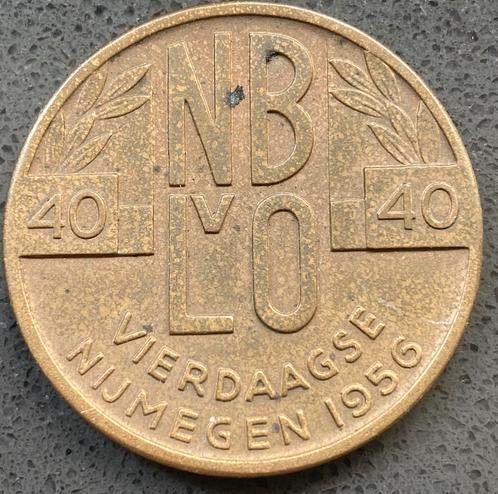 40 jaar Nijmeegse vierdaagse 1956, Postzegels en Munten, Penningen en Medailles, Brons, Ophalen of Verzenden