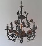 Vintage Kroonluchter met Bloemen, Huis en Inrichting, Lampen | Kroonluchters, Ophalen, Gebruikt, Metaal, Vintage