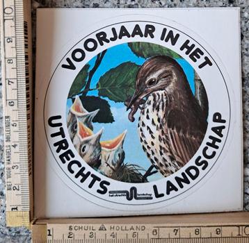 Vintage sticker voorjaar in het Utrechts landschap strip beschikbaar voor biedingen