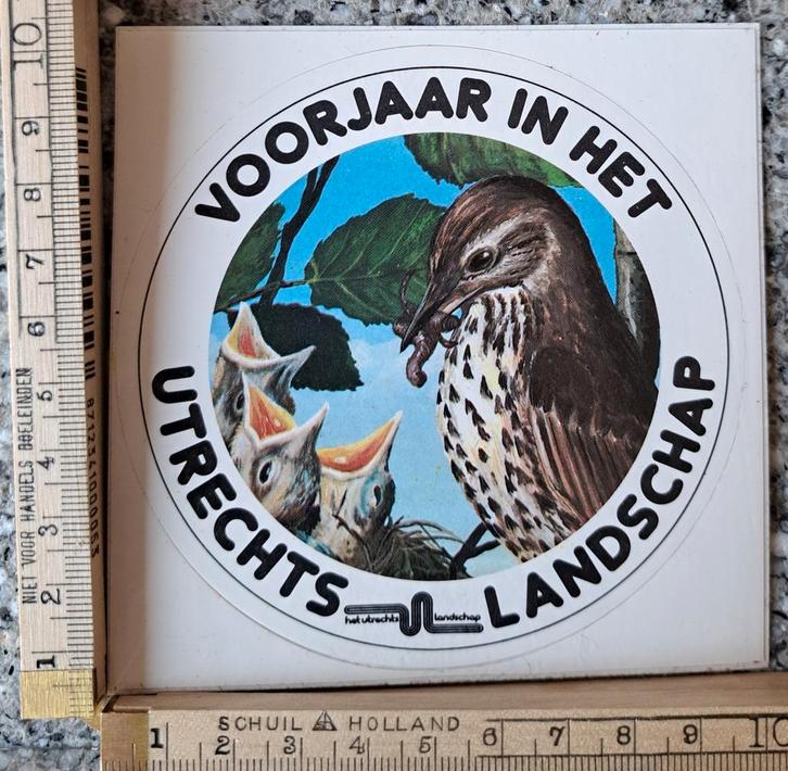 Vintage sticker voorjaar in het Utrechts landschap strip, Verzamelen, Stickers, Zo goed als nieuw, Ophalen of Verzenden
