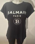 Balmain Paris Logo T-Shirt - Maat S, Ophalen of Verzenden, Zo goed als nieuw, Bruin, Zonder mouw