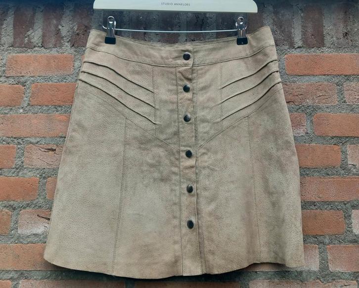 Zand kleurig / beige  suède leren rokje Costes Maat L / 40, Kleding | Dames, Rokken, Zo goed als nieuw, Maat 38/40 (M), Beige