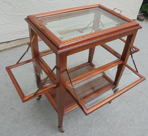 Prachtig theekastje  vitrinekastje vitrine  theemeubel, Antiek en Kunst, Antiek | Woonaccessoires, Ophalen of Verzenden