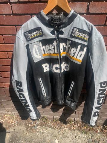 Fraai vintage leren motorjack ‘Chesterfield’  3xl beschikbaar voor biedingen