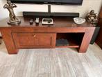 TV kast, Grove structuur donker eiken., Ophalen, Gebruikt, Eikenhout, Minder dan 100 cm