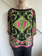 Joseph Ribkoff top blouse maat L 42 zwart groen roze print, Kleding | Dames, Zwart, Maat 42/44 (L), Joseph Ribkoff, Ophalen of Verzenden