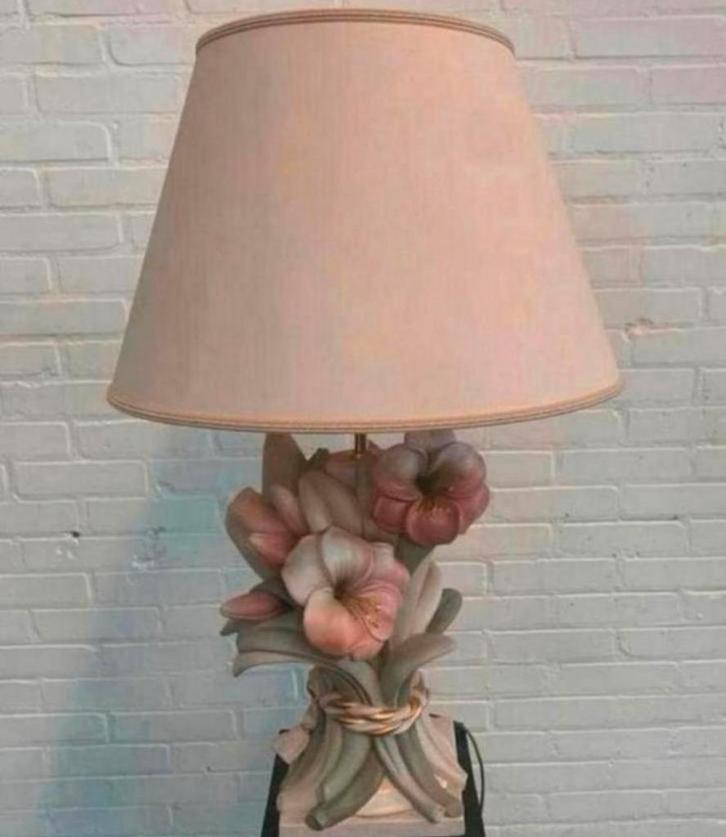 Lamp schitterende Italiaanse design bloemen lamp 70s, Huis en Inrichting, Lampen | Tafellampen, Ophalen of Verzenden