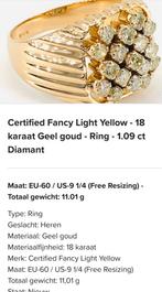 Heren echt gouden ring met diamanten, Nieuw, Ophalen of Verzenden, 17 tot 18, Dame