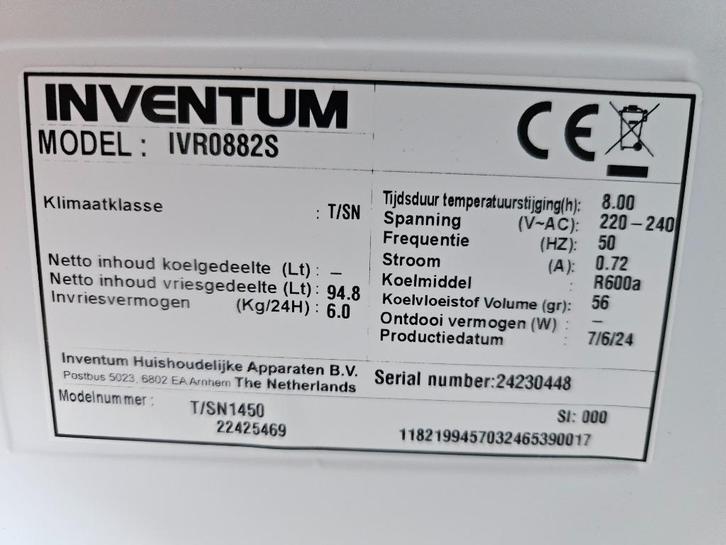 Diepvries inbouw, Witgoed en Apparatuur, Vriezers en Diepvrieskisten, Zo goed als nieuw, Inbouw, Vrieskast, 85 tot 120 cm, Minder dan 60 cm