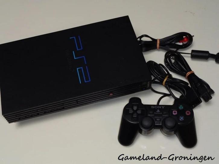 PlayStation 2 Phat met Controller & Bedrading (Zwart), Spelcomputers en Games, Spelcomputers | Sony PlayStation 2, Gebruikt, Phat