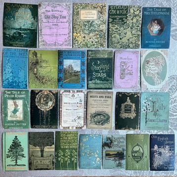 24 stickers met covers van oude Engelse boeken