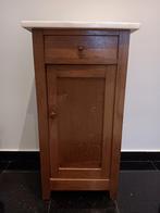 Antiek eiken nachtkastje met marmeren blad, Ophalen