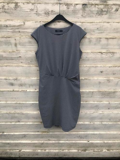 *Purdy* Schattig Travelstof Jurkje mt 36, Kleding | Dames, Jurken, Zo goed als nieuw, Maat 36 (S), Blauw, Knielengte, Verzenden
