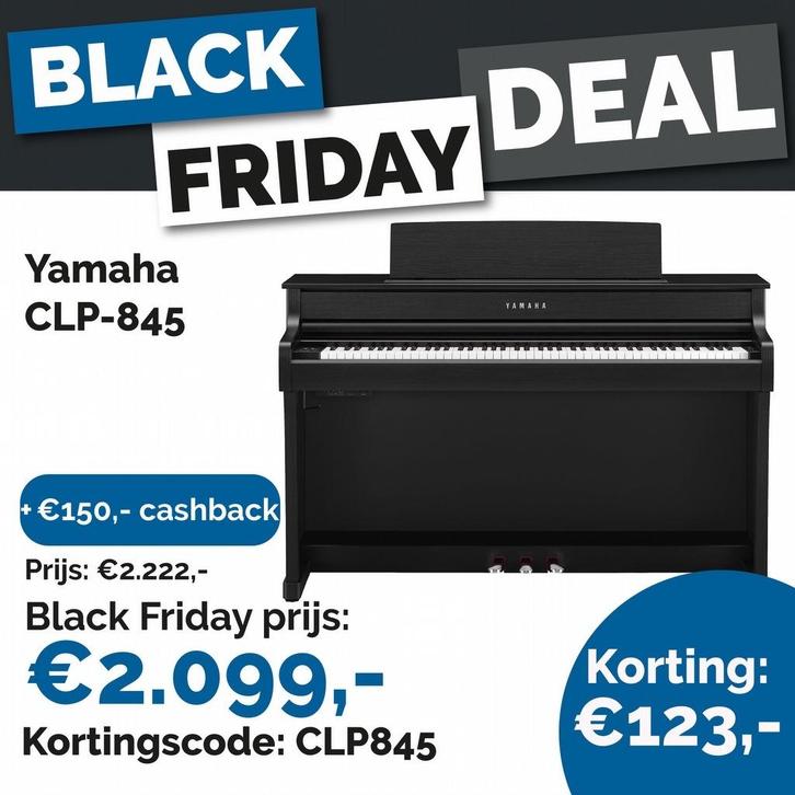 Yamaha CLP-845B Digitale Piano Zwart, Muziek en Instrumenten, Piano's, Nieuw, Piano, Zwart, Digitaal, Ophalen of Verzenden