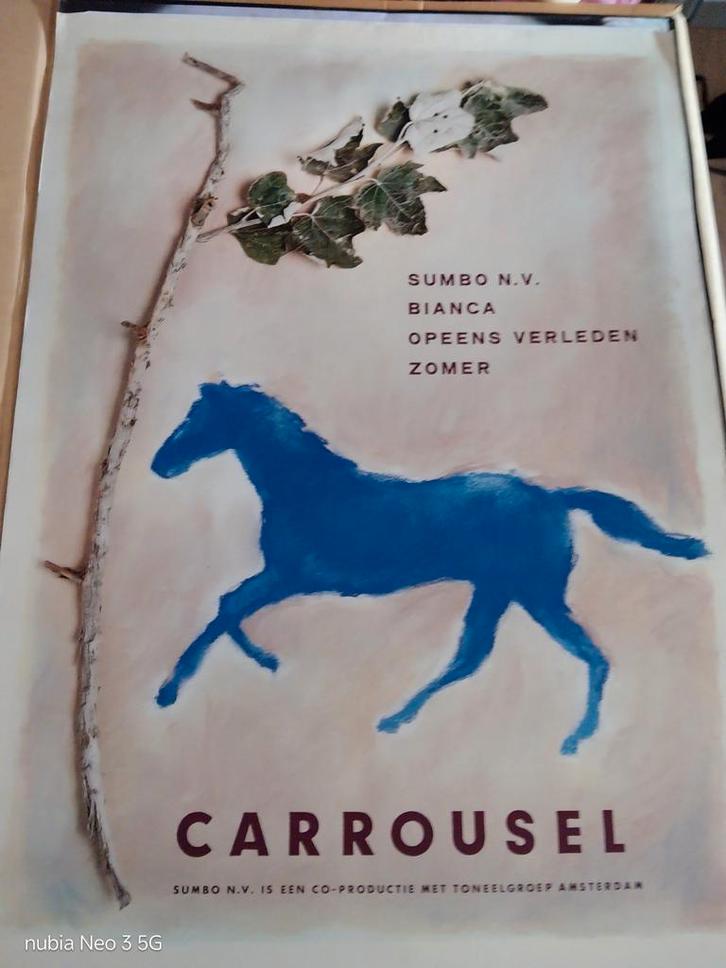 Carrousel - Toneelgroep Amsterdam Poster, Verzamelen, Posters, Zo goed als nieuw, Reclame, A1 t/m A3, Rechthoekig Staand, Ophalen of Verzenden