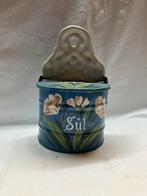 Emaille zoutbak gedecoreerd, Antiek en Kunst, Ophalen of Verzenden