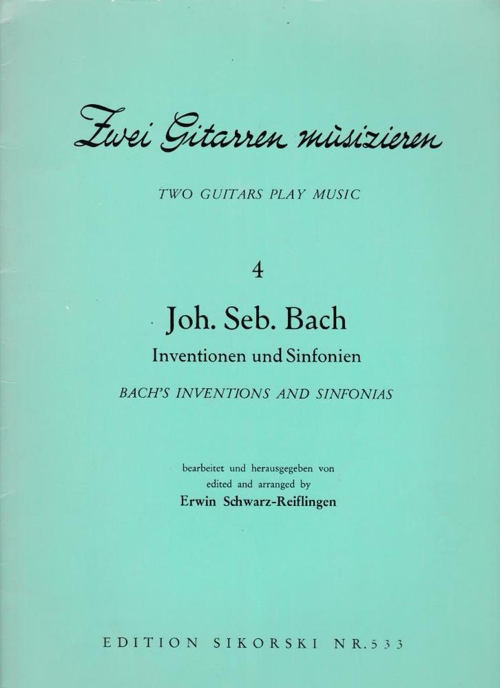 Joh.Seb.Bach - Zwei Gitarren musizieren - Deel 4, Muziek en Instrumenten, Bladmuziek, Gebruikt, Artiest of Componist, Populair
