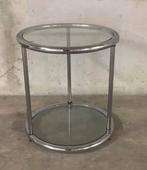 Fraaie chroom design salontafel // bijzettafel, Minder dan 55 cm, Rond, Ophalen, 45 tot 60 cm