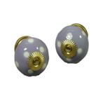 Porseleinen meubelknop DOTS LILA, Gegrepen.com, Nieuw, Info@gegrepen.com, Willemsbeekweg 1D IJmuiden