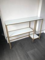 Salontafel en side tables wit met goud, Huis en Inrichting, Tafels | Sidetables, Ophalen, Zo goed als nieuw, 25 tot 50 cm, Rechthoekig
