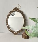 Antieke ovale spiegel – Rococo/Louis XV stijl – messing, Antiek en Kunst, Antiek | Spiegels, Ophalen of Verzenden, Ovaal, Minder dan 50 cm