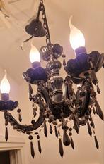 Zwart brocante kroonluchter 6 arms., Ophalen of Verzenden