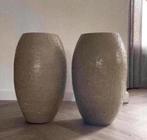 Grote Olijfgroene Terracotta Vazen 36cm Handwerk bloempotten, Tuin en Terras, Gebruikt, Rond, Binnen, Ophalen of Verzenden