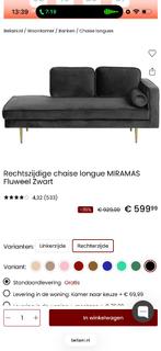 Beliani zwarte lounge bank, Ophalen, Zo goed als nieuw, Vierpersoons of meer