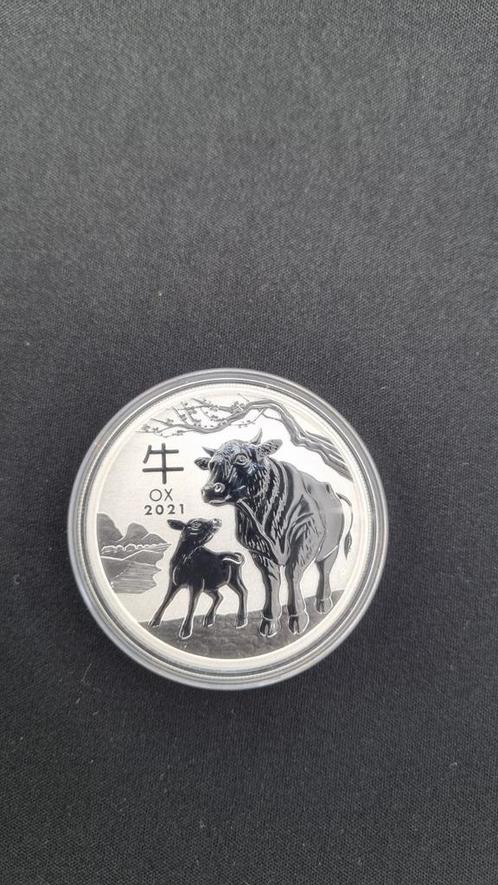 Year of the Ox 2021 1 oz - 999 zilver - Lunar III, Postzegels en Munten, Edelmetalen en Baren, Zilver, Ophalen of Verzenden