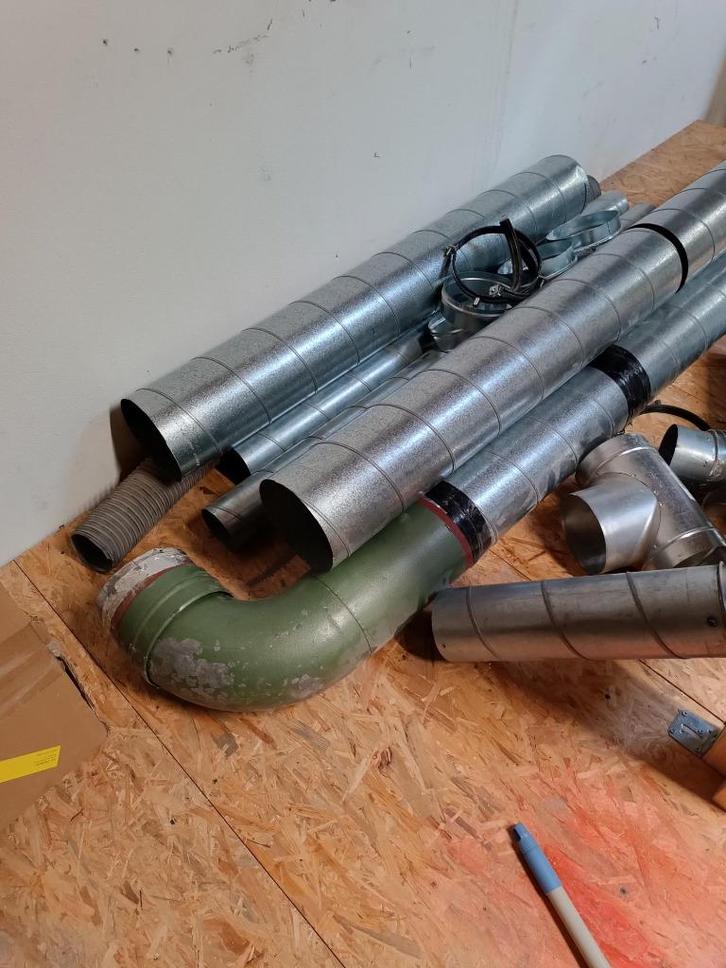 Spiro buis en spiraliet hulpstukken, Doe-het-zelf en Verbouw, Buizen en Afvoer, Zo goed als nieuw, Overige typen, Zink, Minder dan 2 meter