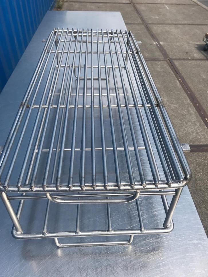 Massief RVS BBQ rooster voor open vuur BBQ of kolen BBQ, Tuin en Terras, Barbecue-accessoires, Zo goed als nieuw, Ophalen