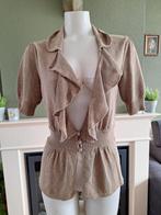 Luisa Cerano beige bruin vest vestje cardigan M 38 Gratis V., Kleding | Dames, Truien en Vesten, Maat 38/40 (M), Verzenden, Beige