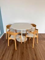 Ronde ikea eetkamer tafel met 4 stoelen, Huis en Inrichting, Tafels | Eettafels, Ophalen, 100 tot 150 cm, Rond, Zo goed als nieuw