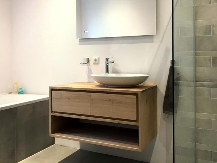 Eiken ladekastje Jerry, Huis en Inrichting, Badkamer | Badkamermeubels, Nieuw, Overige typen, Minder dan 100 cm, 150 tot 200 cm