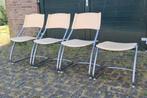 3 Effezeta Eetkamerstoelen + kruk Italiaanse Design, Ophalen, Gebruikt, Leer, Drie