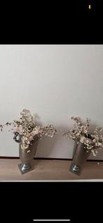 2x grote riverdale vazen met bloesembloemen 80cm hoog, Ophalen, Overige kleuren, Minder dan 50 cm, Glas