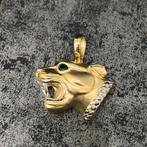 14k gouden hanger panter kop model groot, Sieraden, Tassen en Uiterlijk, Kettinghangers, Ophalen of Verzenden, Nieuw, Goud, Kruis of Symbool