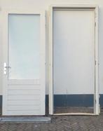 Hardhouten buitendeur / achterdeur inclusief kozijn, Doe-het-zelf en Verbouw, Deuren en Horren, Gebruikt, 215 cm of meer, Buitendeur