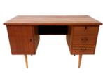 Hip vintage teak bureau 70s., Gebruikt, Ophalen of Verzenden, Bureau