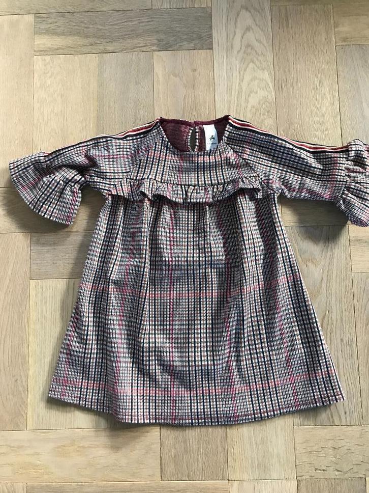 ZGAN geruit jurkje met 3/4-mouw maat 110, Kinderen en Baby's, Kinderkleding | Maat 110, Zo goed als nieuw, Meisje, Jurk of Rok