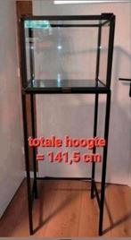 Industrieel stoer  vitrine 2 delig display /Stolp staal glas, Ophalen, Met klep(pen), 50 tot 100 cm, Zo goed als nieuw