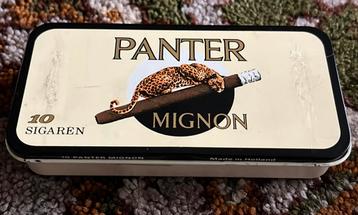 Vintage Sigarenblikje Panter Mignon beschikbaar voor biedingen