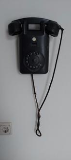 Ouderwetse Bakelieten Wandtelefoon met Draaischijf, Ophalen, Gebruikt, Met draaischijf