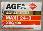 Emaille Bord Agfa Agfacolor Maxi 24+3, Ophalen of Verzenden, Gebruikt, Reclamebord